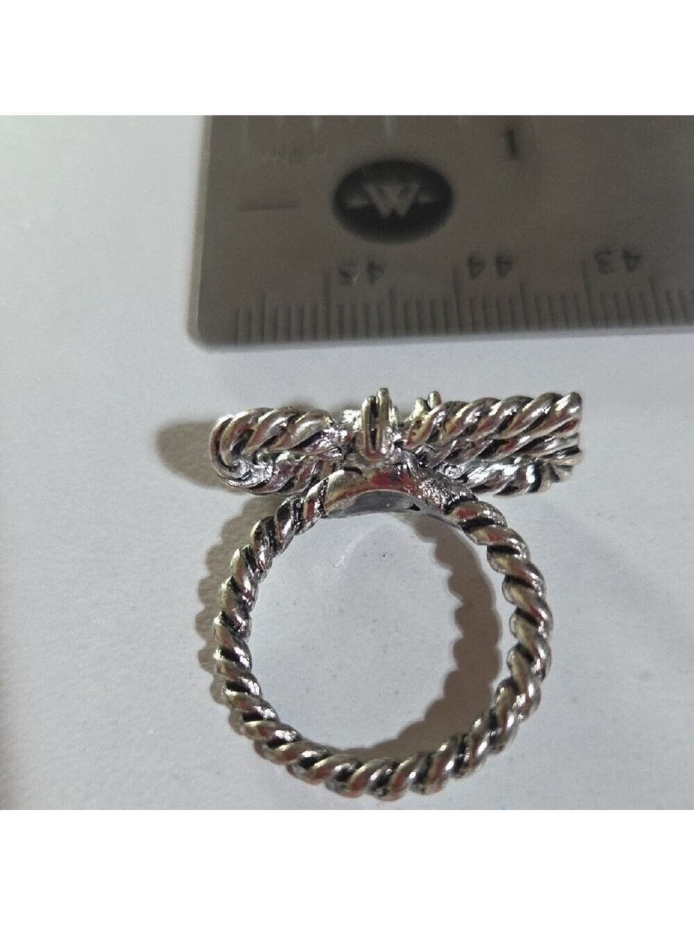 Silver Rope Twisted Ring Size 7.5 - Picture 5 of 7